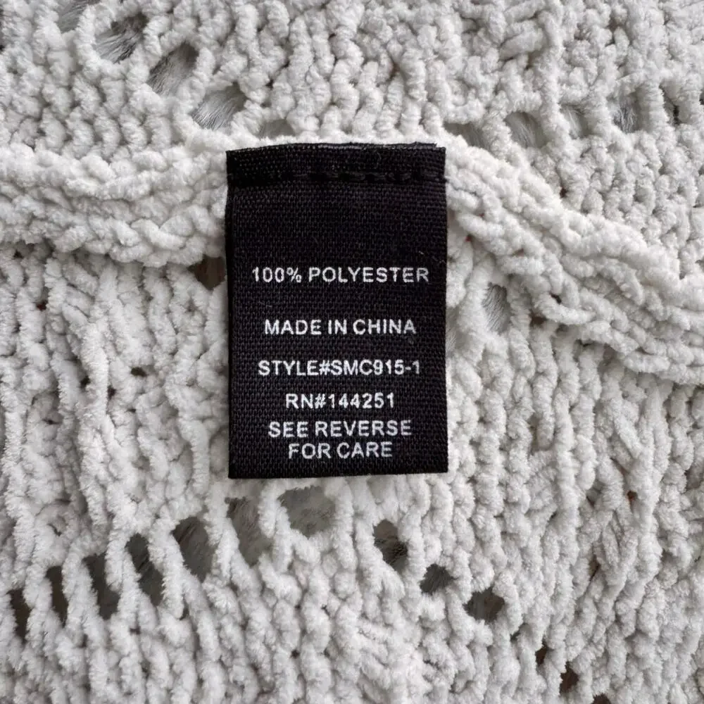 Moon & Madison Boho Chenille Open Knit Long Cardigan Cream, Women’s XS - Picture 10 of 10